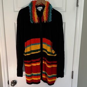 Liz & Me Zip-up Sweater with Festive Collar